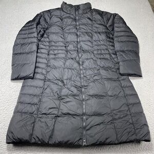 The North Face Coat Womens XL Black 550 Down Long Puffer Full Zip Jacket Quilted